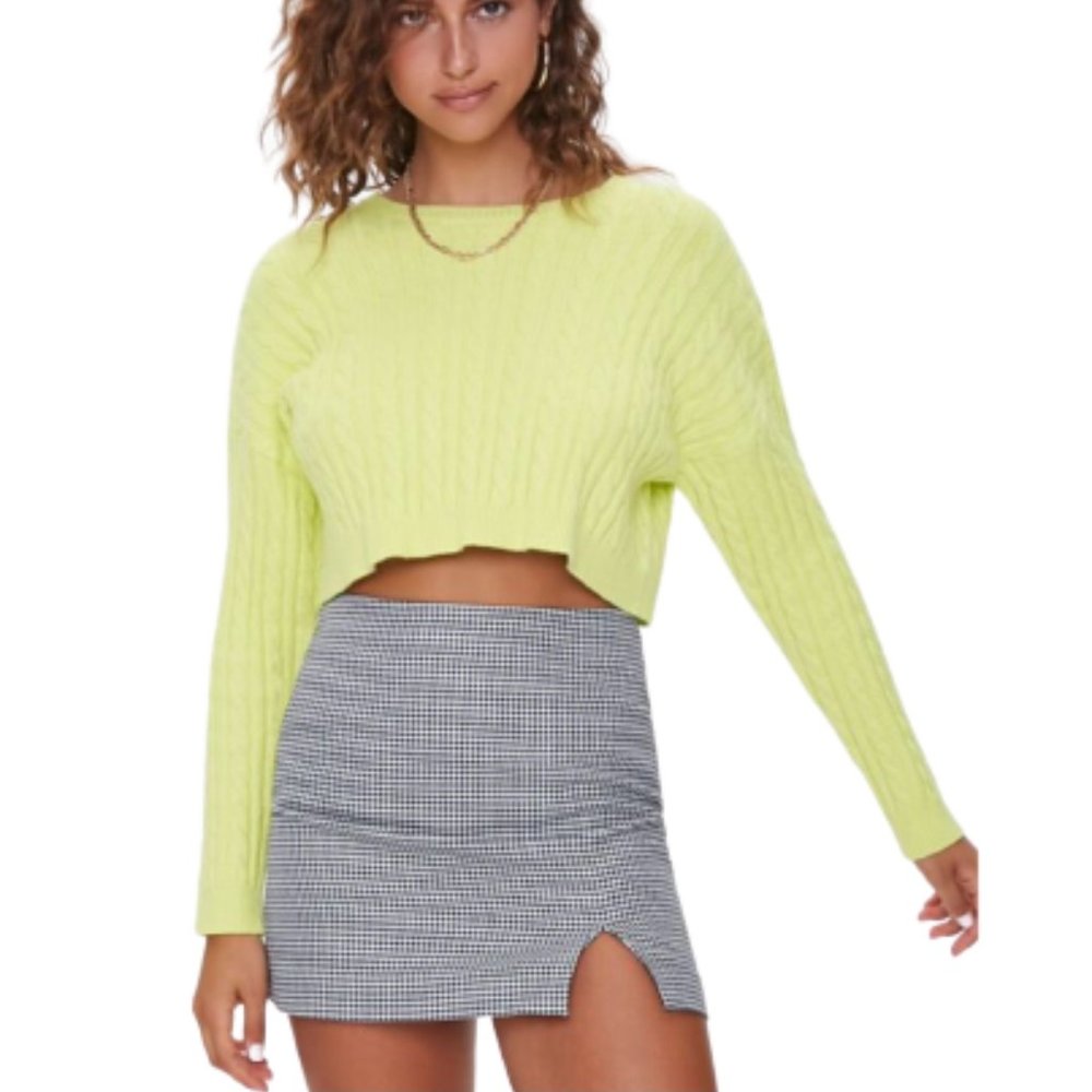 NWT Forever 21 Houndstooth Mini Skirt Size Large